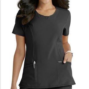 Cherokee infinity round neck scrub top, slate grey, L, great condition